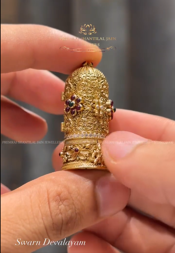 Temple Design Gold Gold Idols From 'Premraj Shantilal Jain Jewellers'