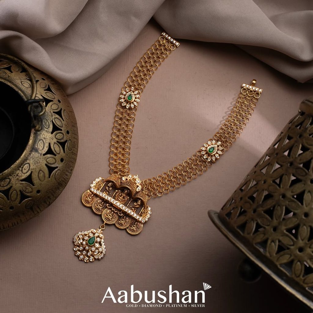 Antique Gold Lakshmi Haram From 'Aabushan Jewellery'