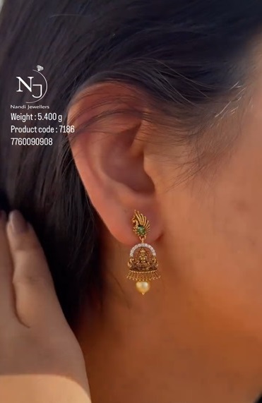 Antique Lakshmi Gold Jhumkas From 'Nandi Jewels'