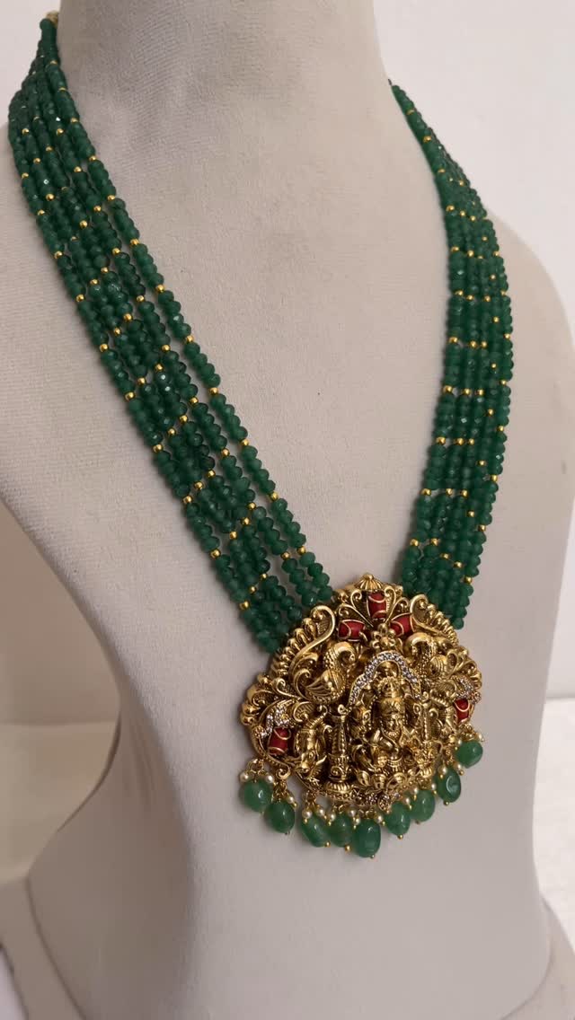 Crystal Beads Lakshmi Peacock Haram From 'Kruthika Jewellery'