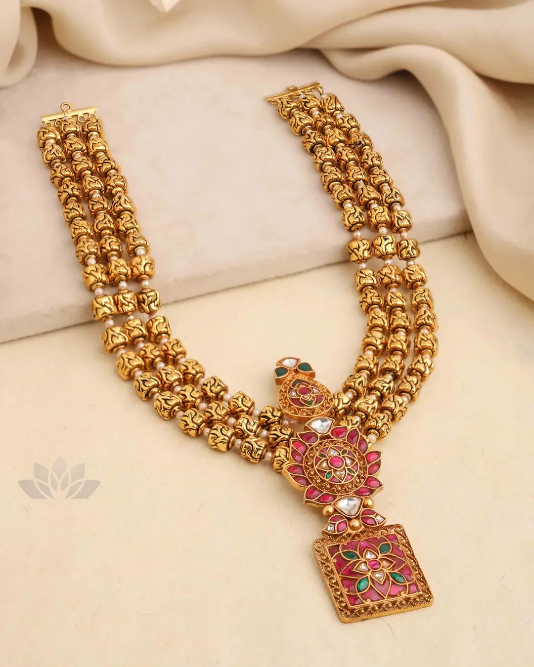 Gold Plated Kundan Layered Necklace From 'Prade Jewels'