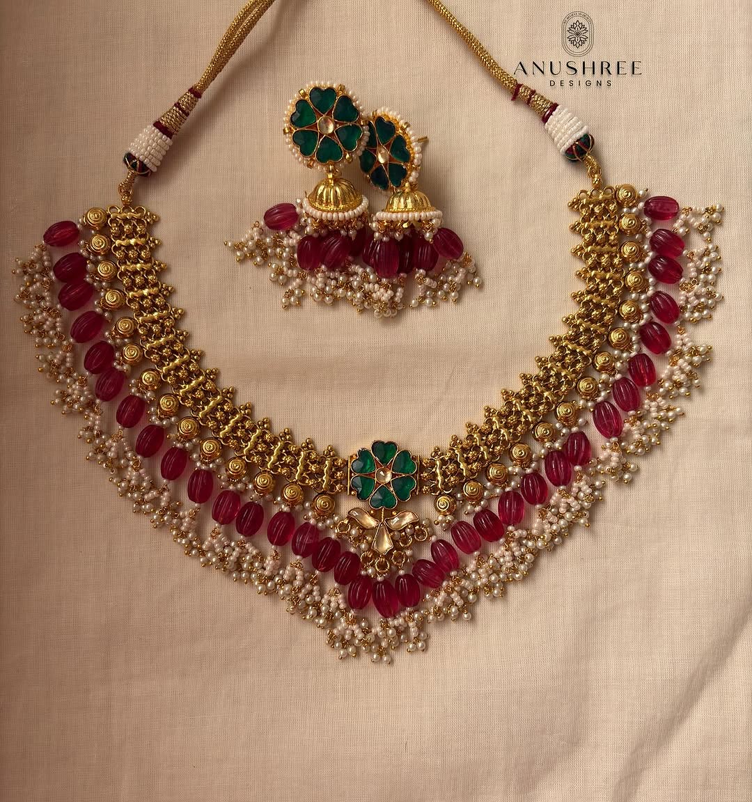 Gold Plated Polki Kundan Necksets From 'Anushree Designs'