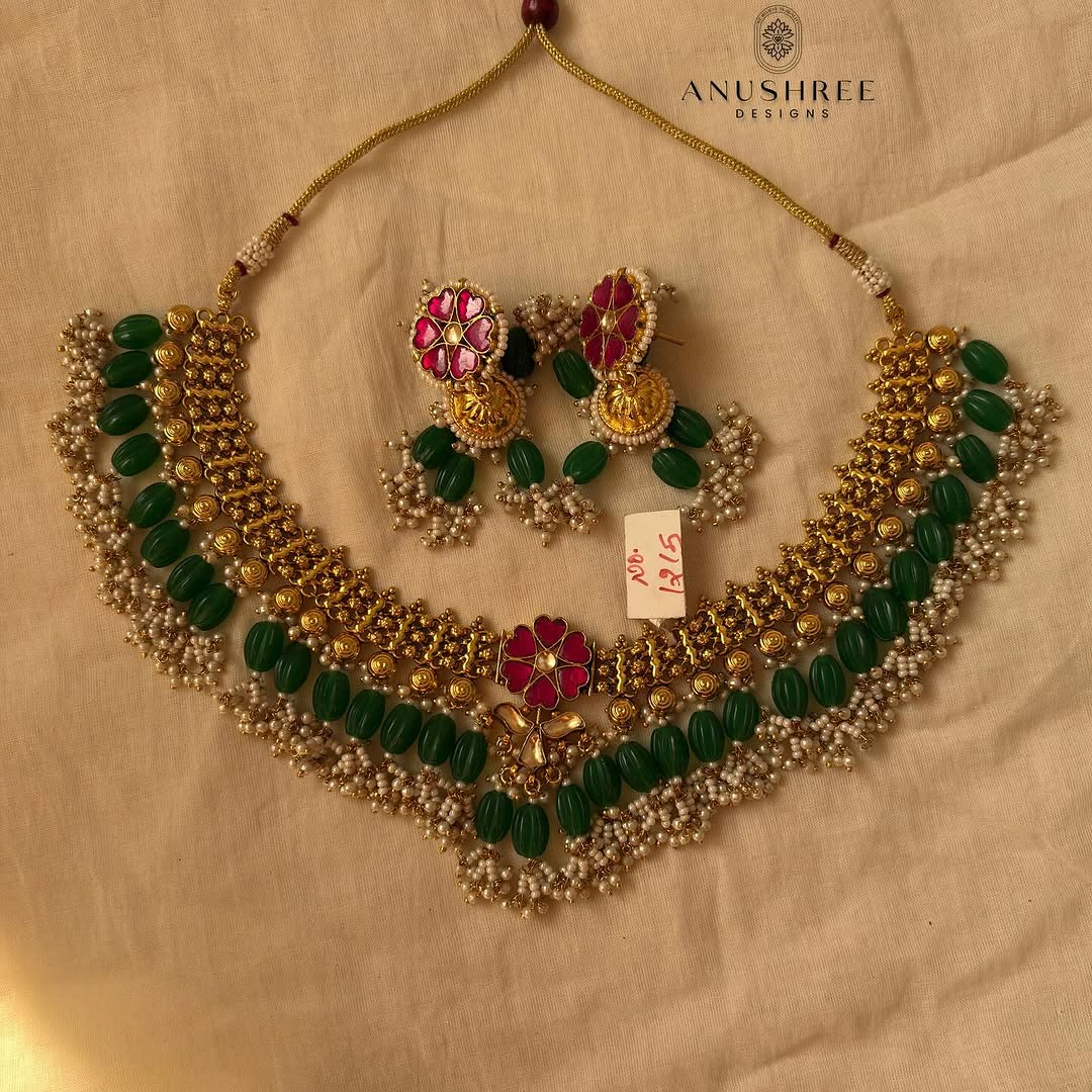 Gold Plated Polki Kundan Necksets From 'Anushree Designs'