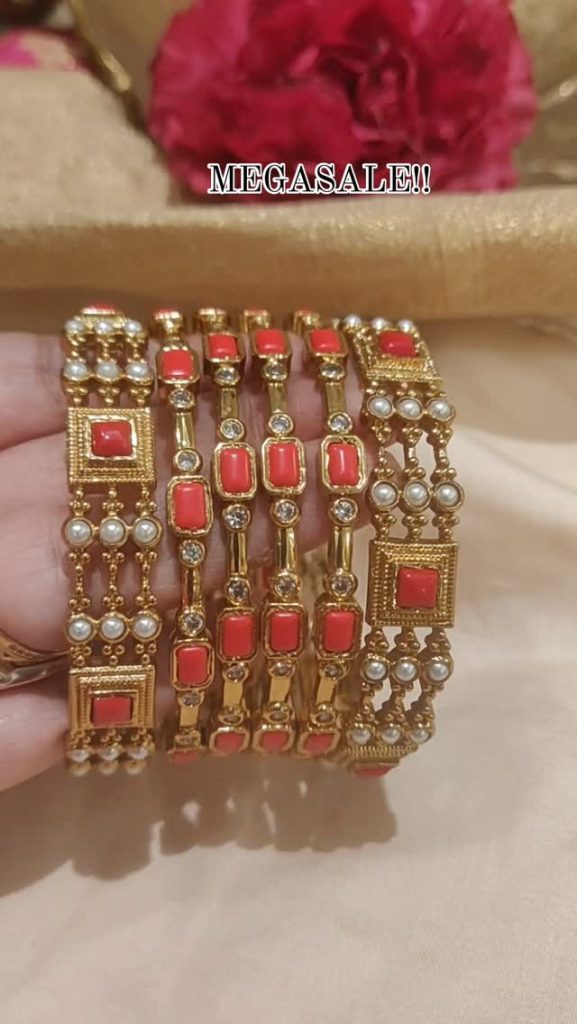 Imitation Coral and Pearl Bangles From 'Emporia Jewels'