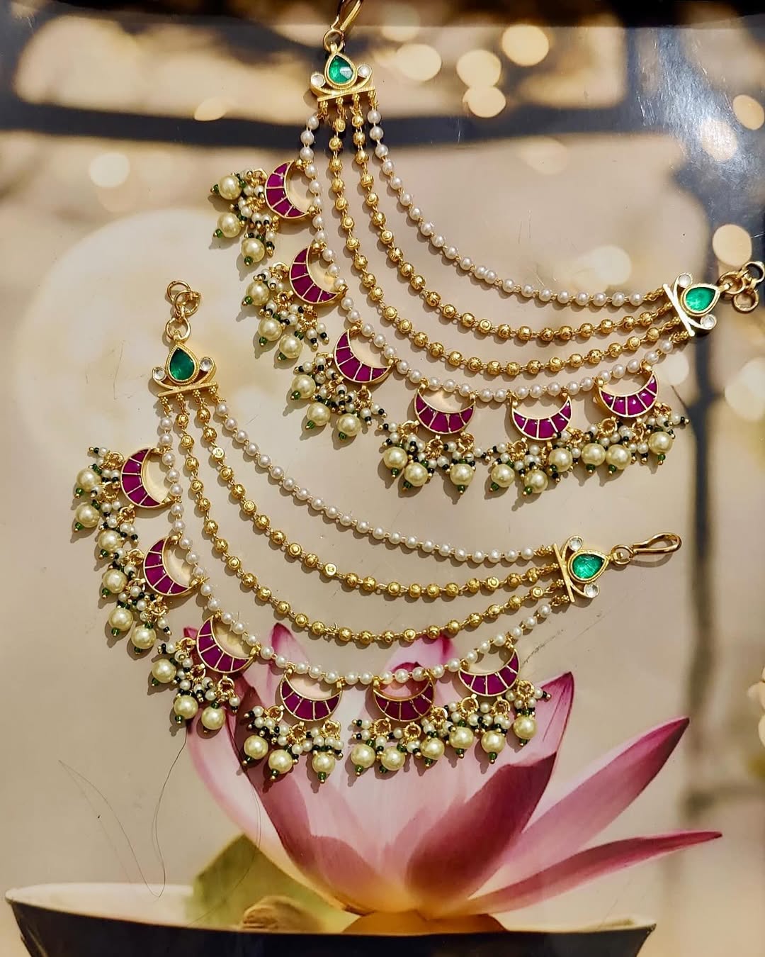 Imitation Kundan Stones Ear Chains From 'Shivshavi'