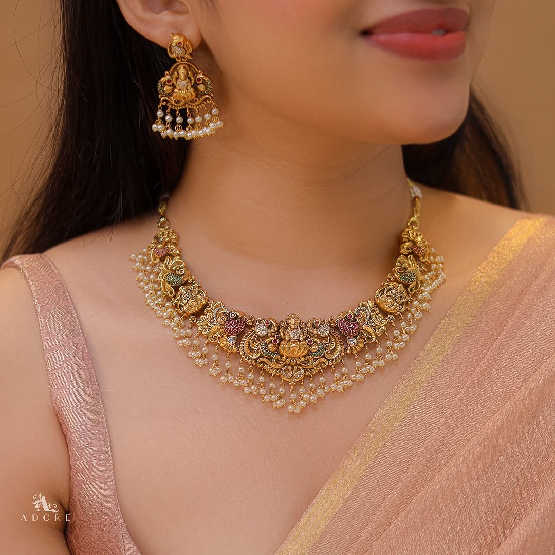 Imitation Pearl AD Stones Necklace From 'Adore By Priyanka'