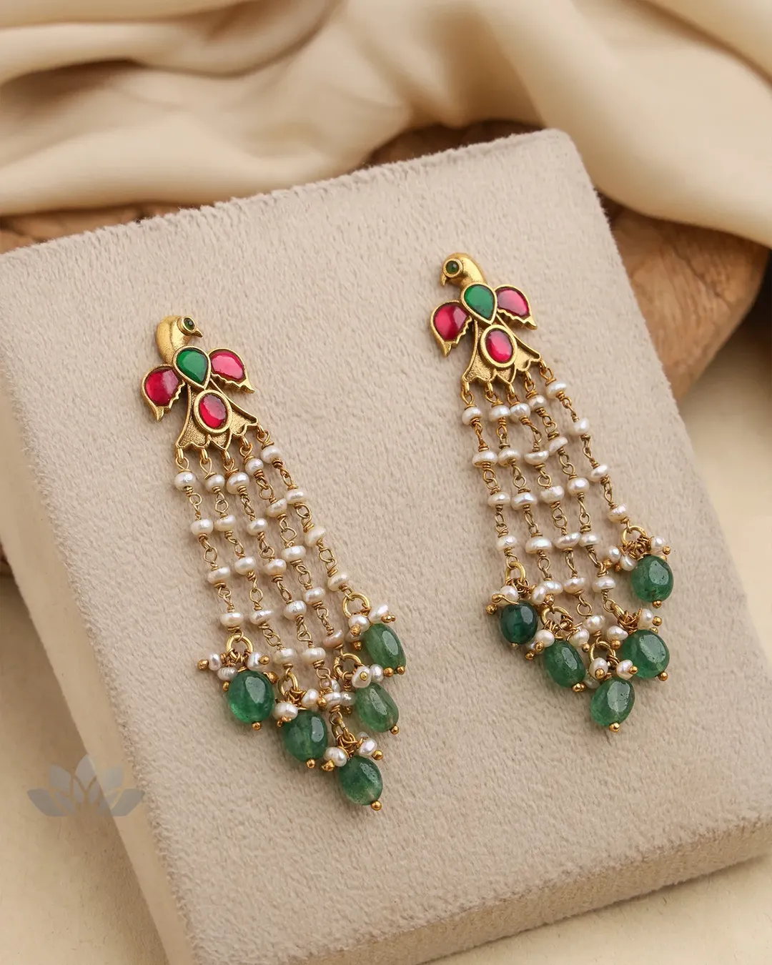 Pearl Kundan Danglers From 'Prade Jewels'