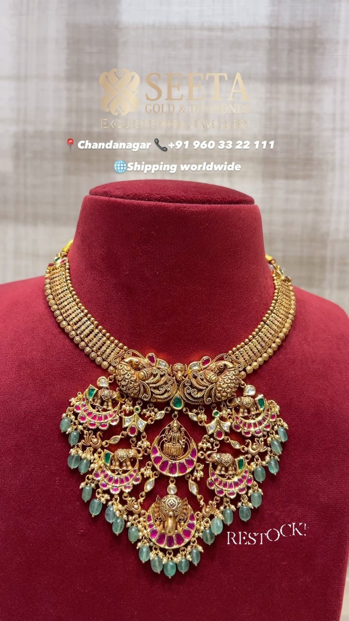 Traditional Beaded Drop Necklace From 'Seeta Gold & Diamonds'