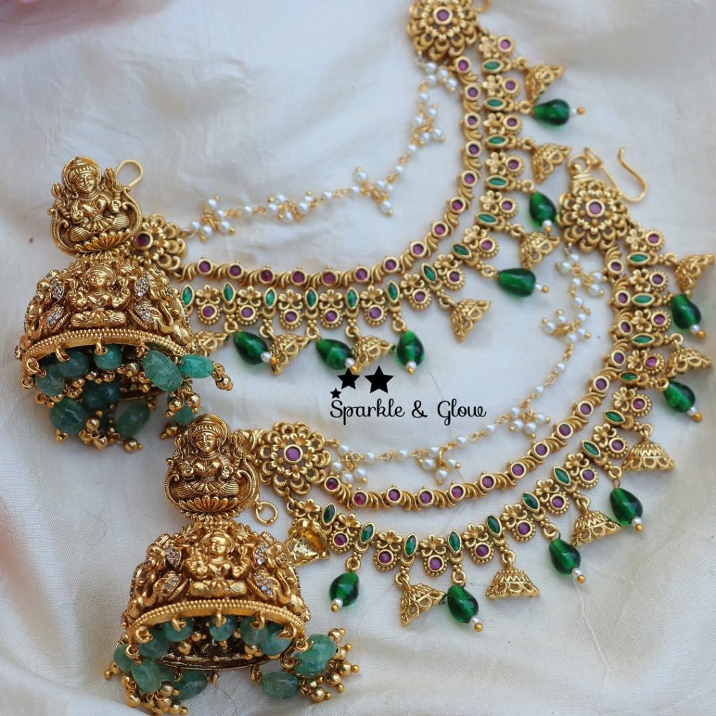 Traditional Earrings and Ear Chains From 'Sparkles By Archana'