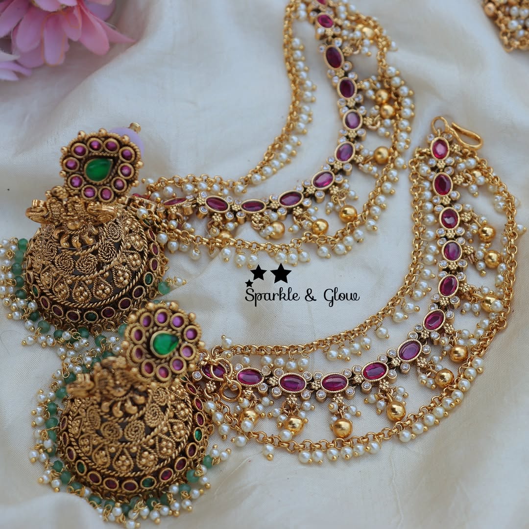 Traditional Earrings and Ear Chains From 'Sparkles By Archana' 