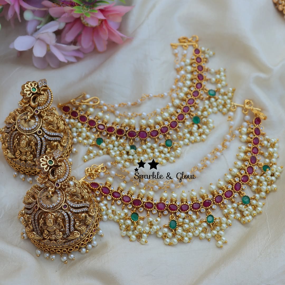 Traditional Earrings and Ear Chains From 'Sparkles By Archana' 