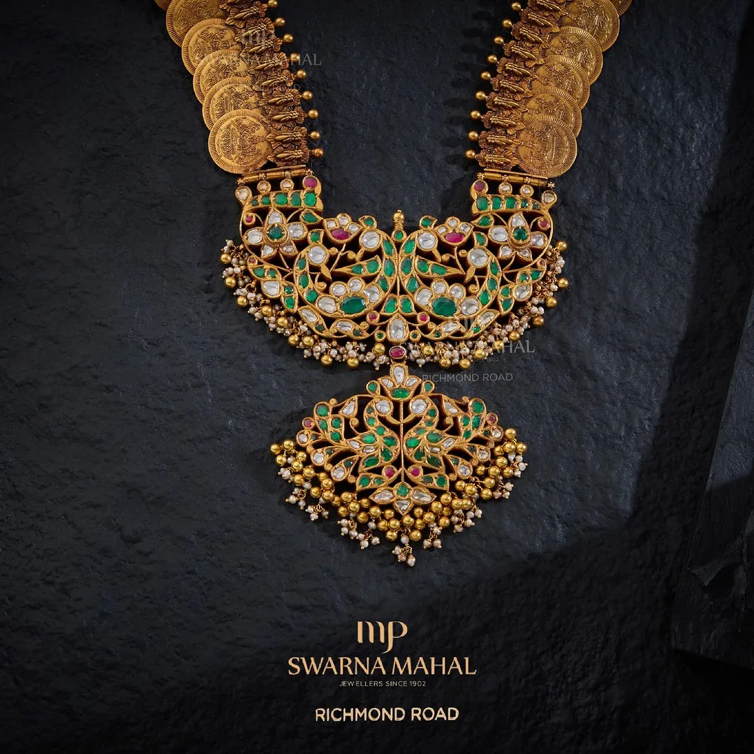 Antique Green Necklace Sets From 'MPS Swarna Mahal'