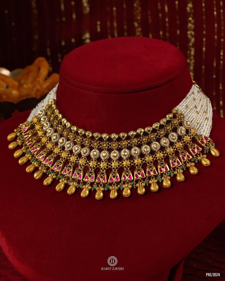 Gold Bridal Choker Collections From 'Haritzaveri Jewellers'