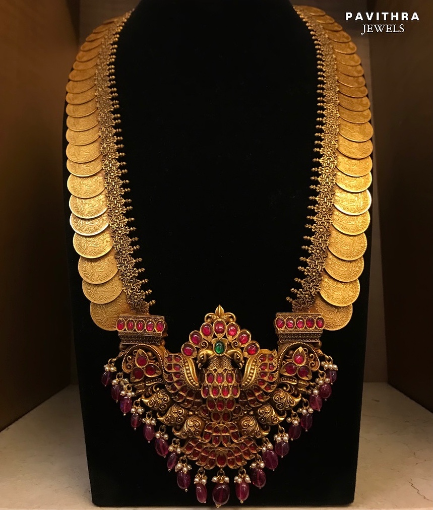 Gold Kasumala Long Necklace From 'Pavithra Jewels'