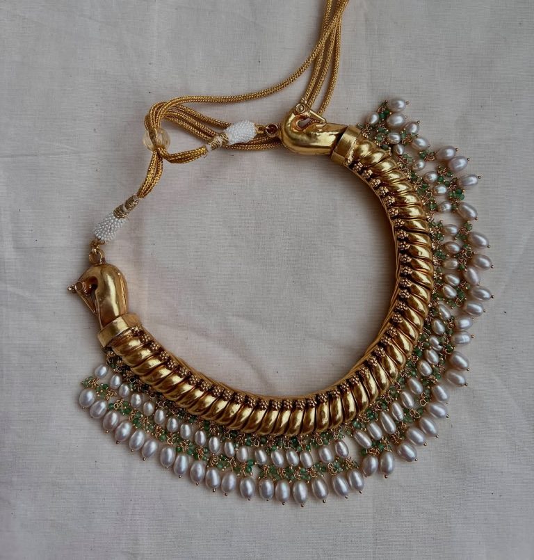 Gold Plated Necklace with Pearls From 'House of Taamara'