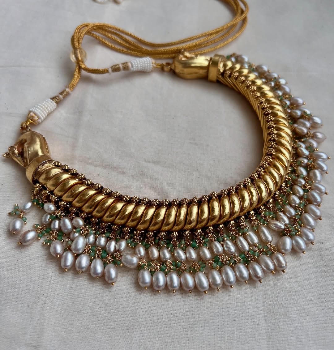 Gold Plated Necklace with Pearls From 'House of Taamara'