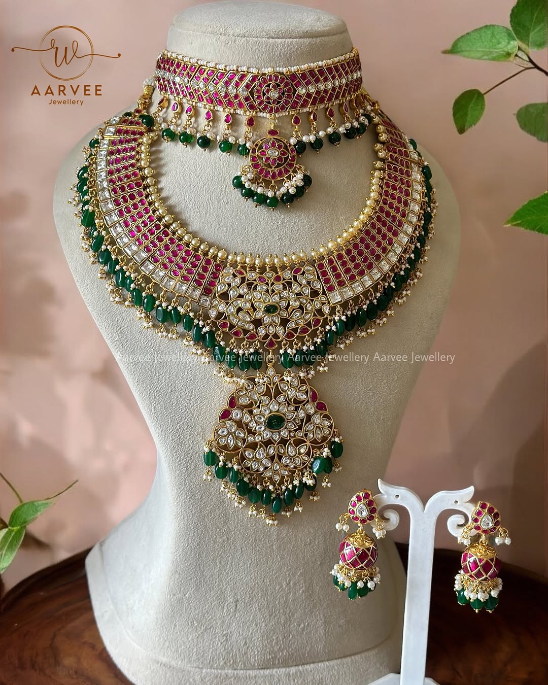 Gold Plated Silver Jadau Kundan Jewellery Sets From 'Aarvee Chennai'