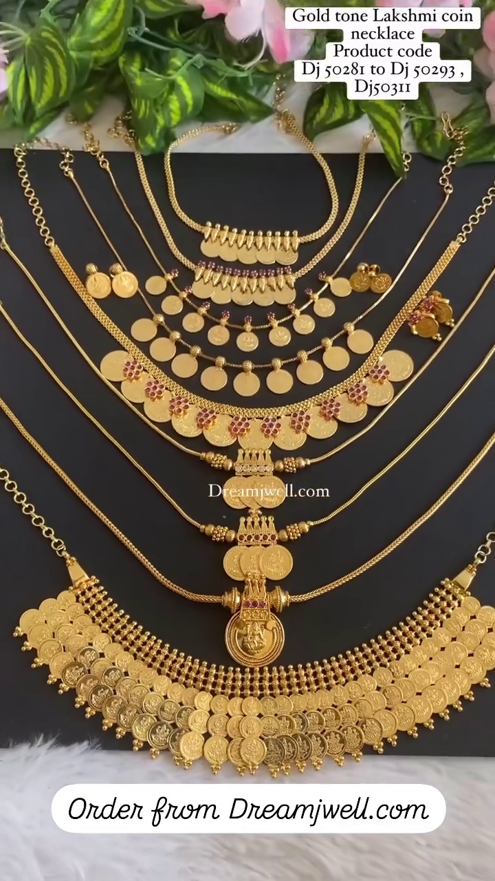 Gold Tone Lakshmi Coin Necklace Collections From 'Dreamjwell'