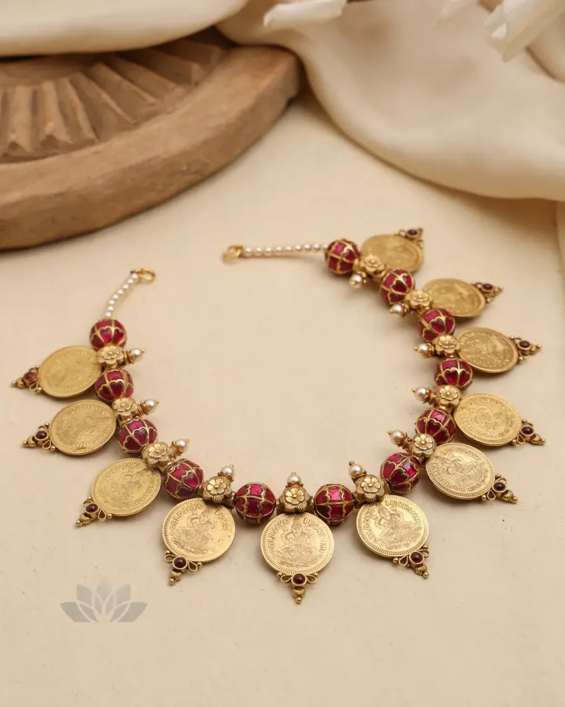 Lakshmi Coins and Kundan Balls Necklaces From 'Prade Jewels'