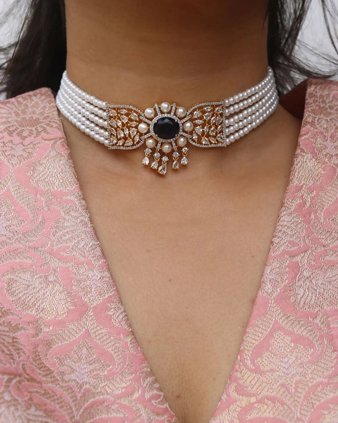 Trendy Layered Pearl Choker From 'Zahana'