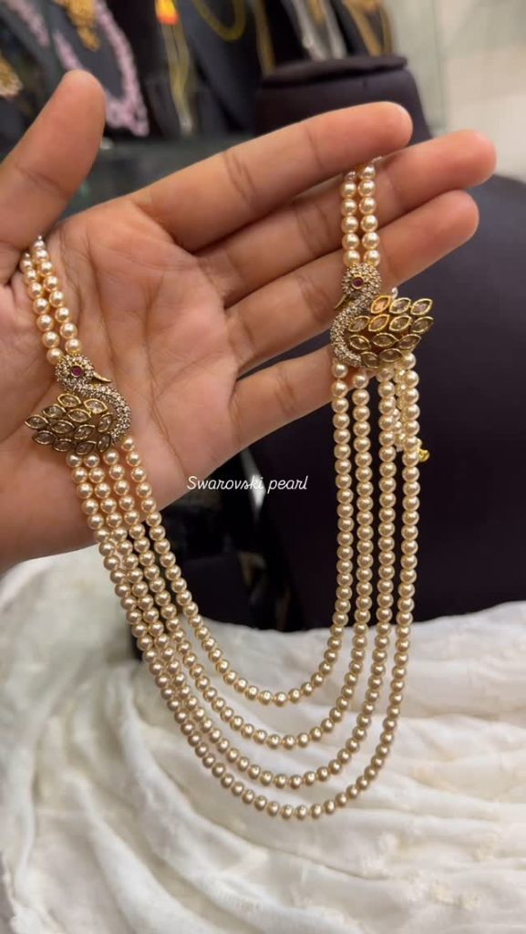 Imitation Pearl Long Necklace From 'SKJ Sri Krishna Jewellers'