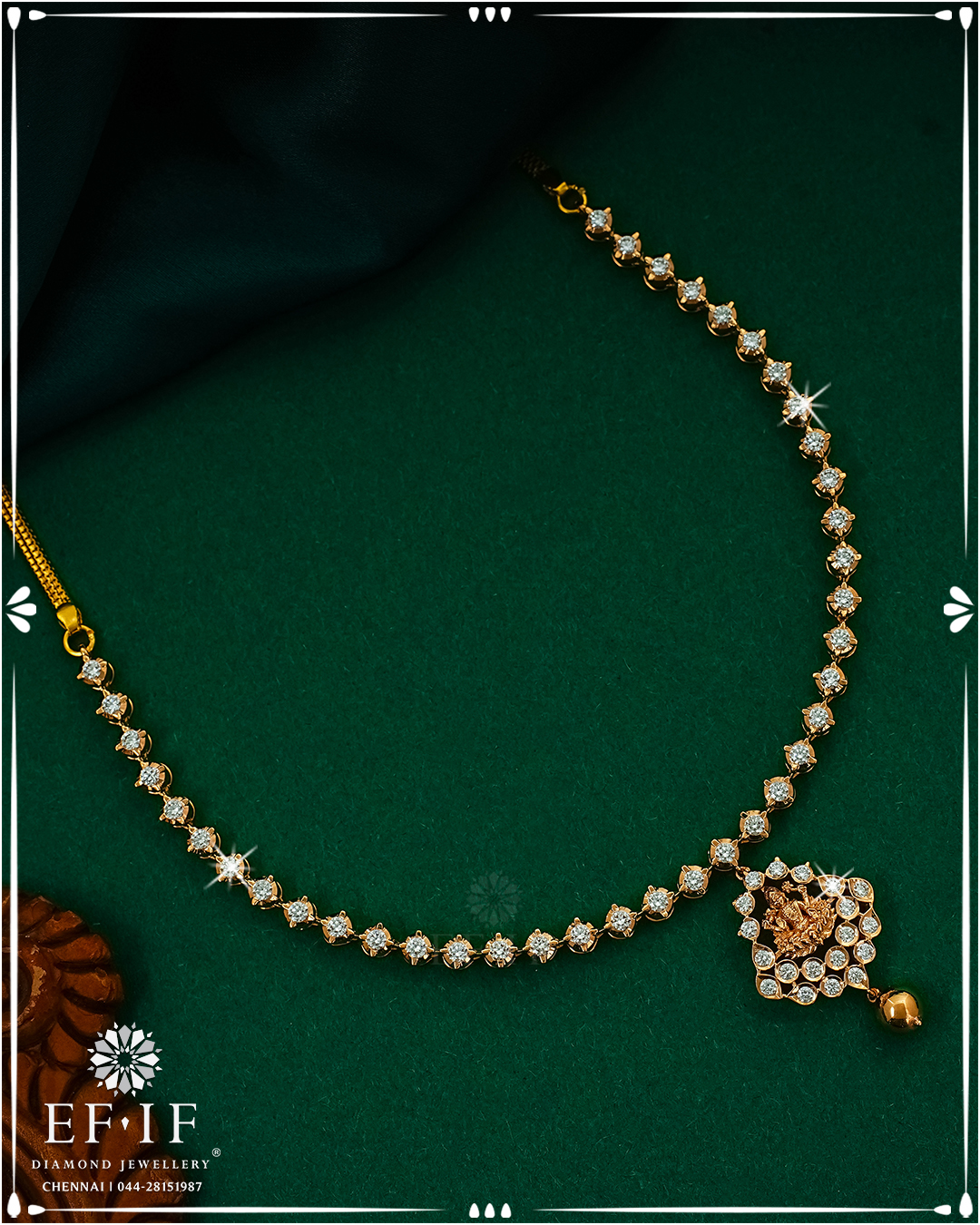 Diamond Lakshmi Necklace From ‘EF-IF Diamonds Jewellery’