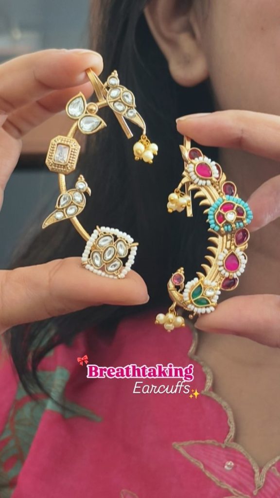 Designer Kundan Earcuff Earrings from 'Naira'
