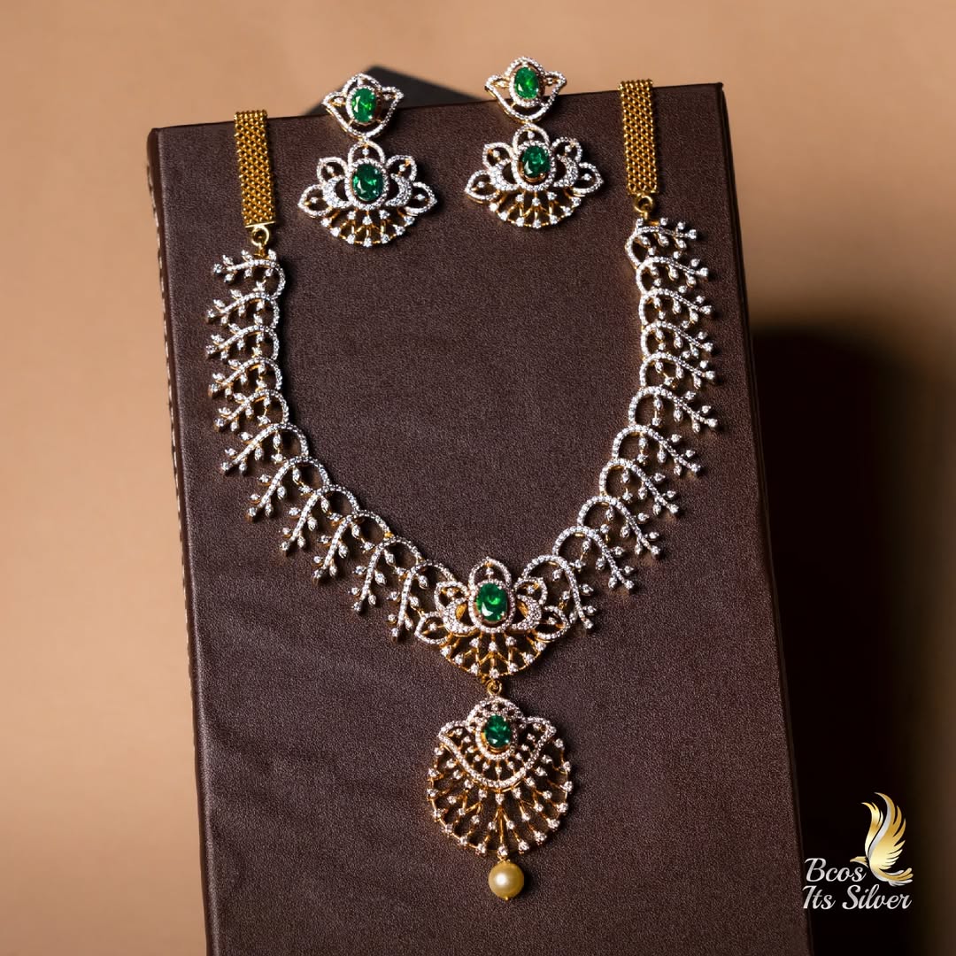 Gold Plated AD Stones Necklace Collection From 'Bcos_Its_Silver'