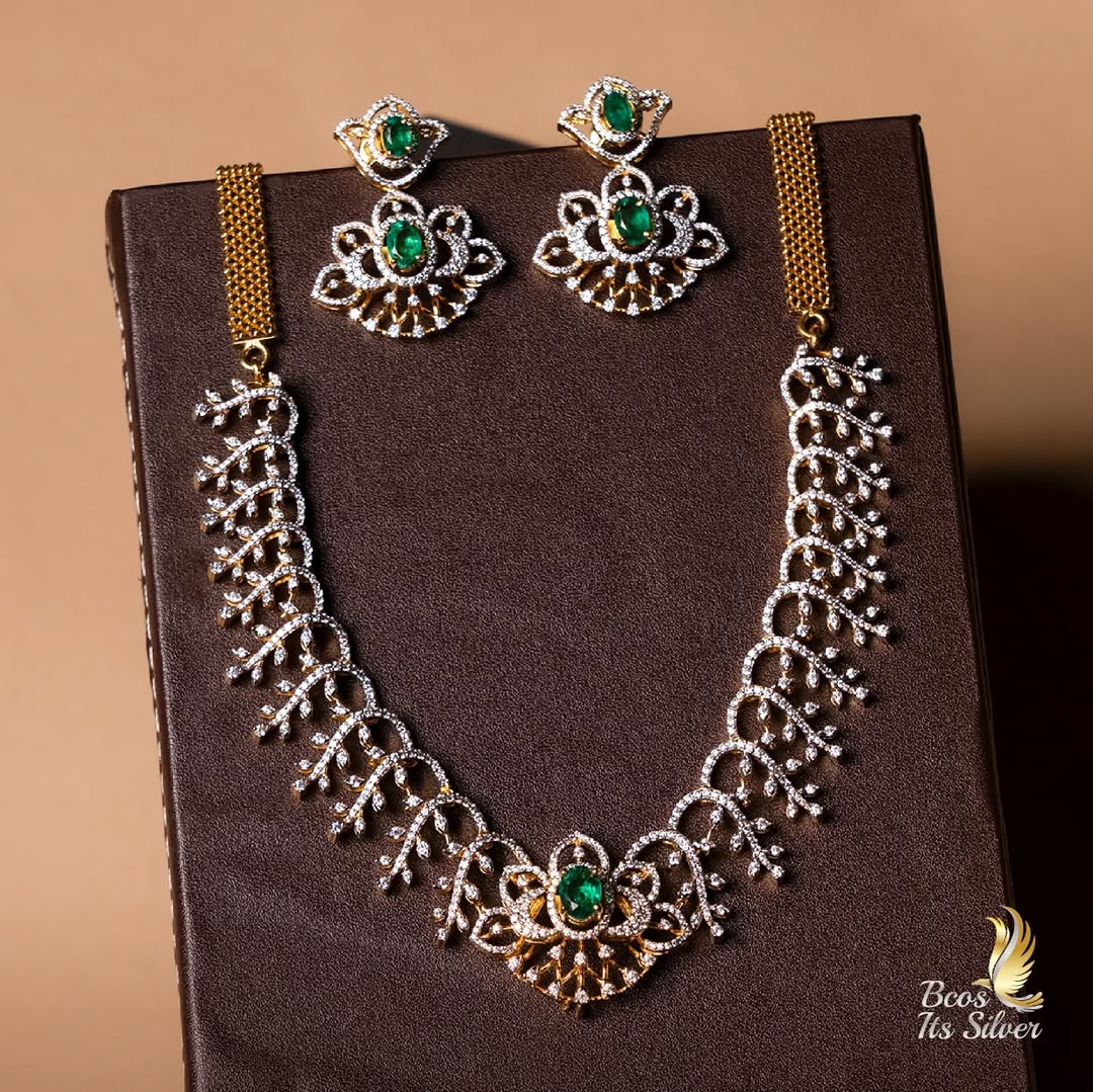 Gold Plated AD Stones Necklace Collection From 'Bcos_Its_Silver'