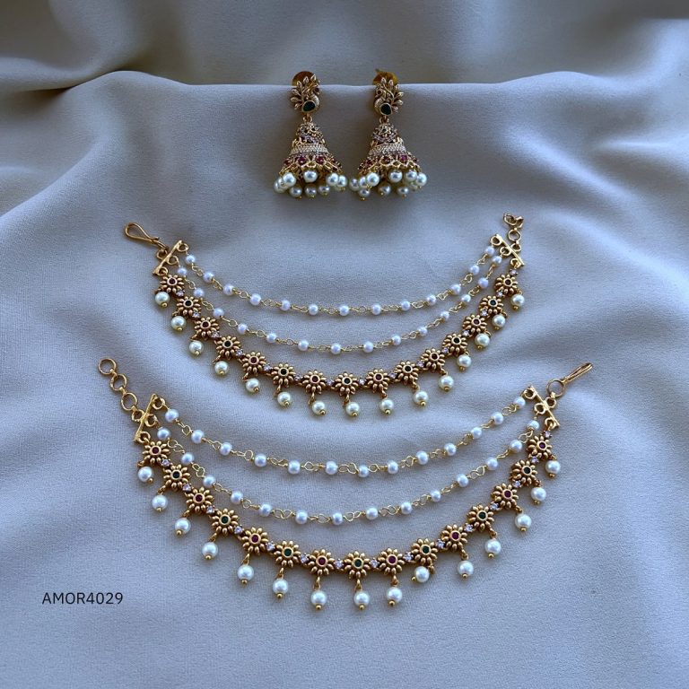 Imitation Peacock and Pearl Jhumkas from 'Amora and Jewels'
