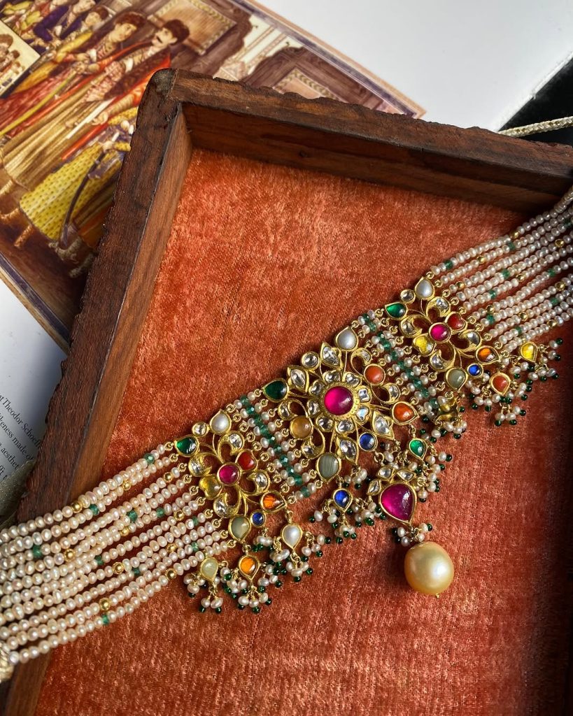 Layered Pearl Choker From 'Arnav Jewellery'