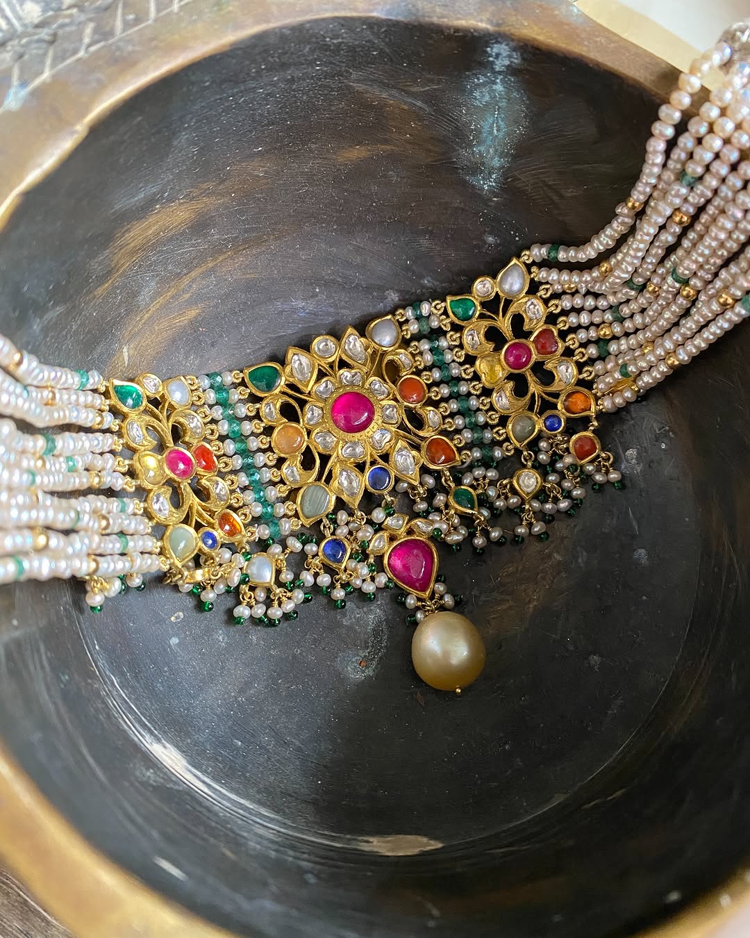 Layered Pearl Choker From 'Arnav Jewellery'