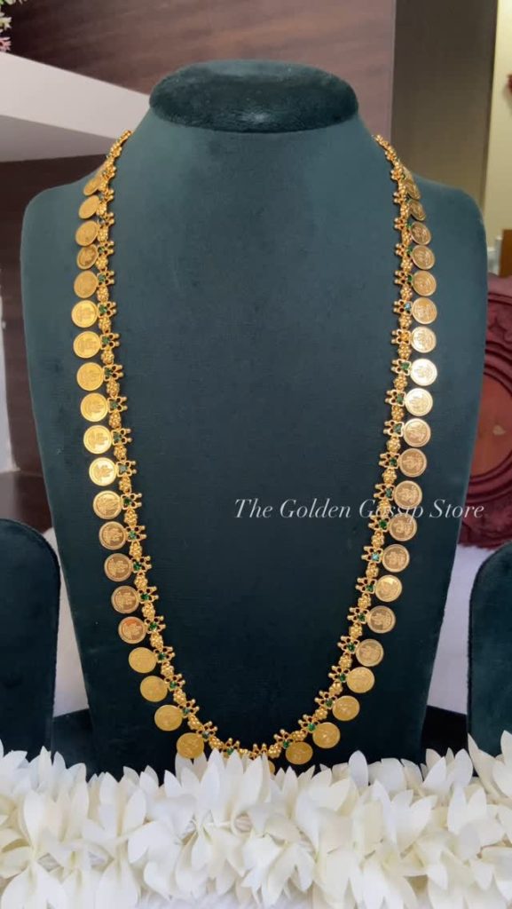 50 Coin Green Stone Lakshmi Coin Haram From 'The Golden Gossip Store'