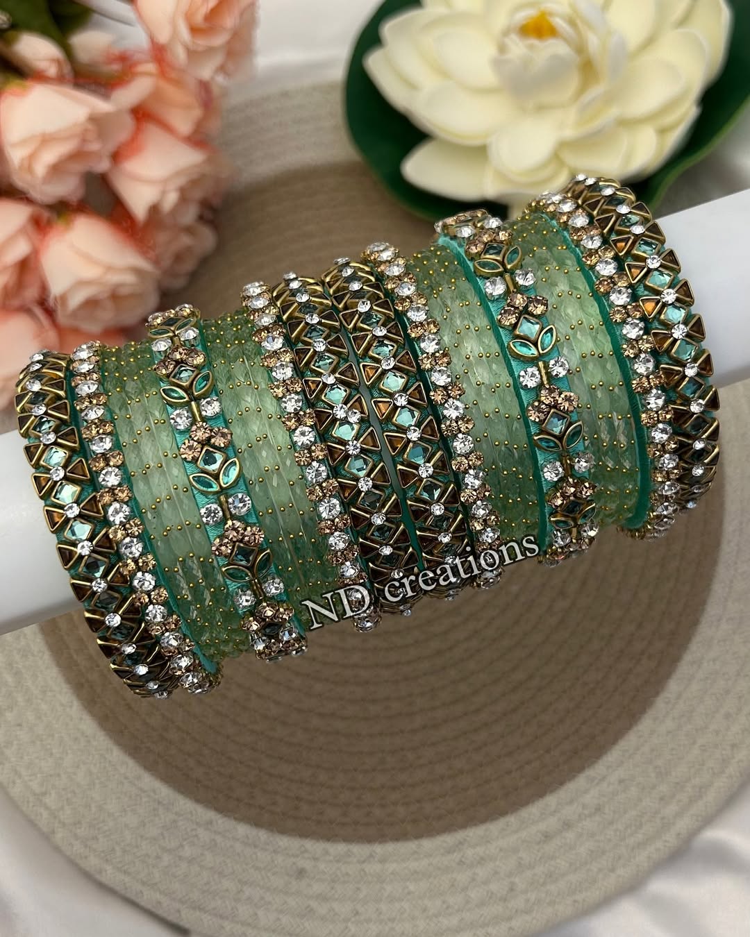 Beautiful Combo Glass Bangles Set From ' ND Creations'
