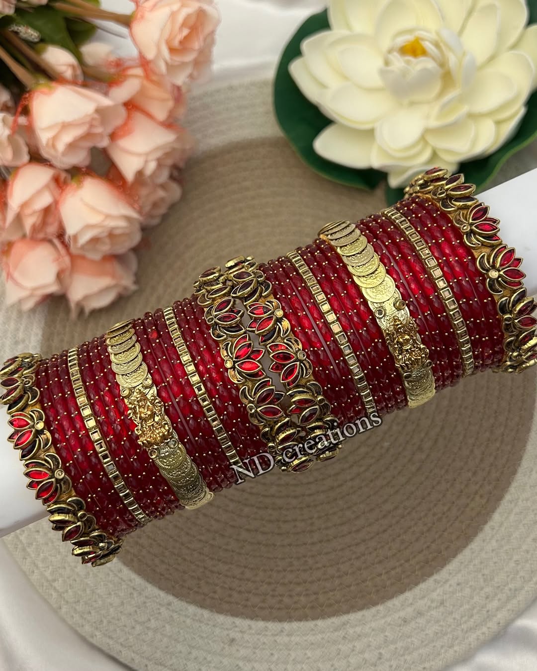 Beautiful Combo Glass Bangles Set From 'ND Creations'