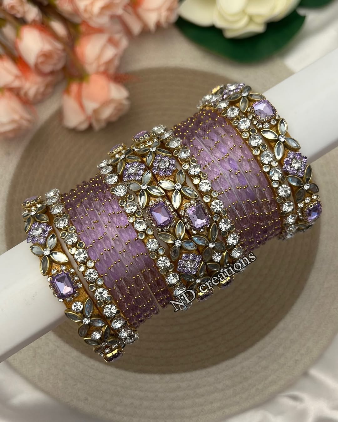 Beautiful Combo Glass Bangles Set From 'ND Creations'