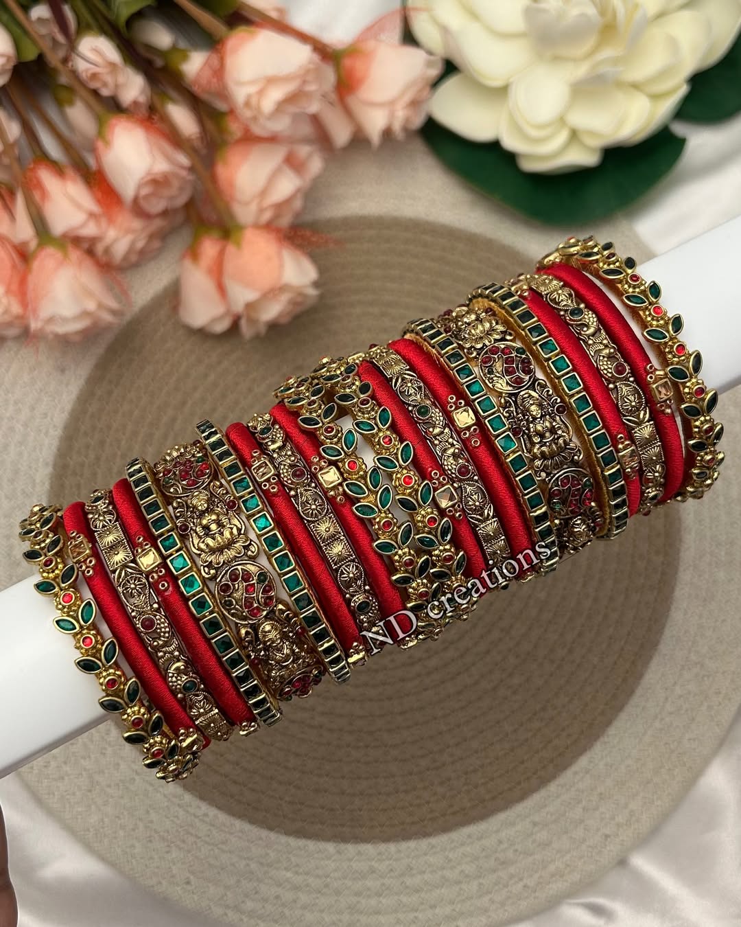 Beautiful Combo Glass Bangles Set From 'ND Creations'