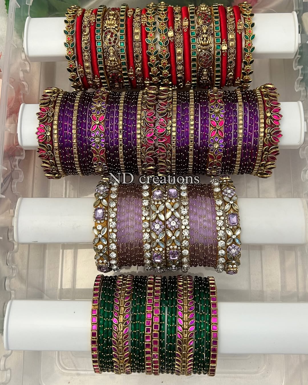 Beautiful Combo Glass Bangles Set From 'ND Creations'