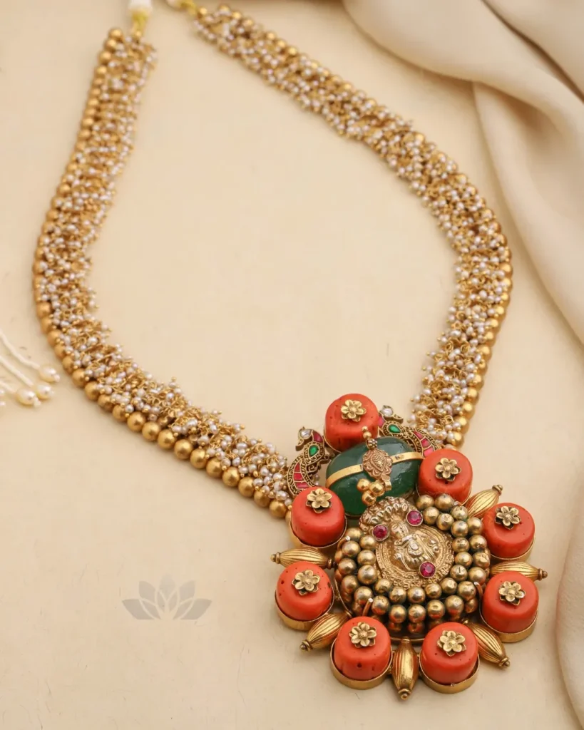 Coral Studded Pedant Trendy Mala From 'Prade Jewels'