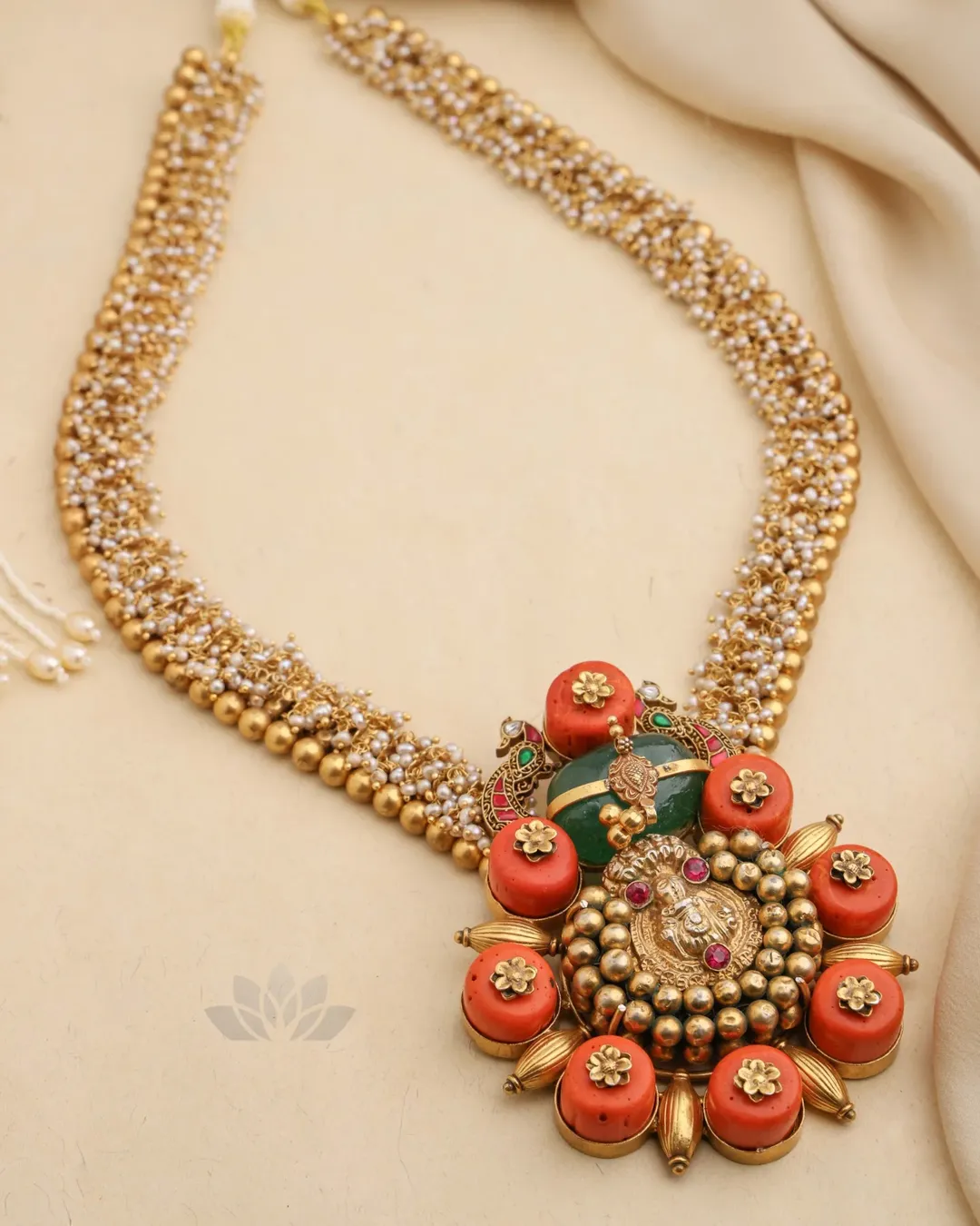 Coral Studded Pedant Trendy Mala From 'Prade Jewels'