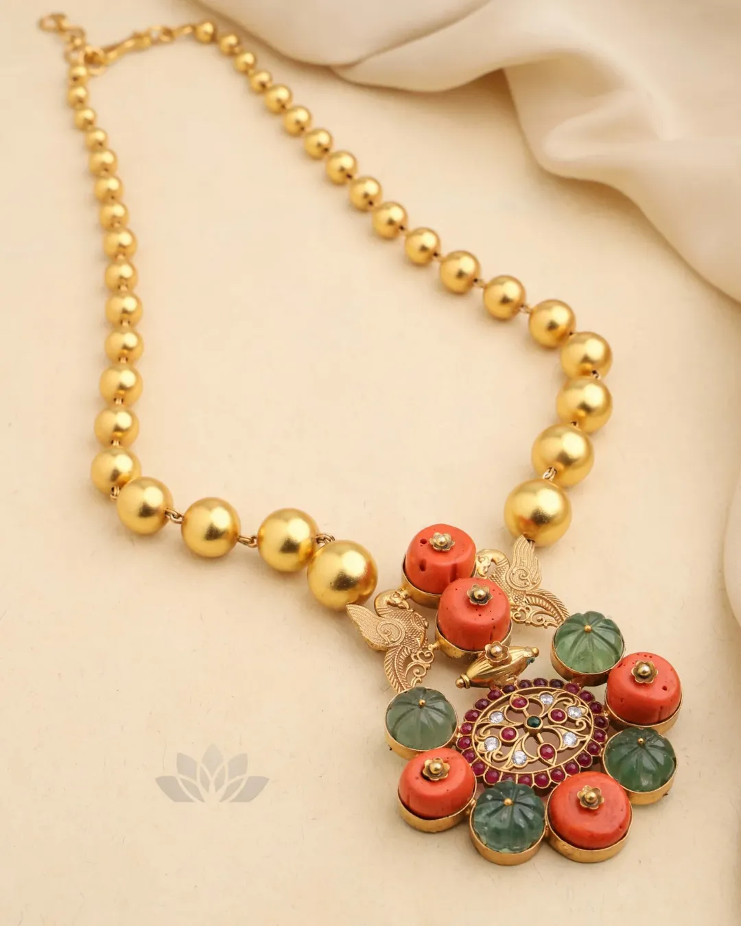 Coral Studded Pedant Trendy Mala From 'Prade Jewels'