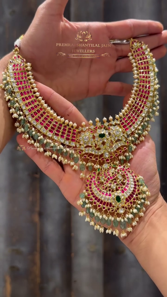 Gold Kundan Necklace From 'Premraj Shantilal Jain Jewellers'