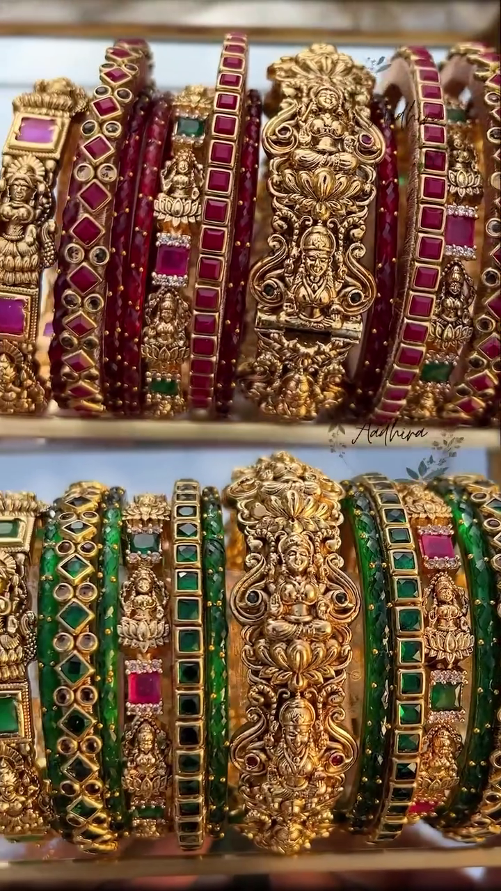Gold Look Alike Traditional Lakshmi Bangles From 'Aadhira'