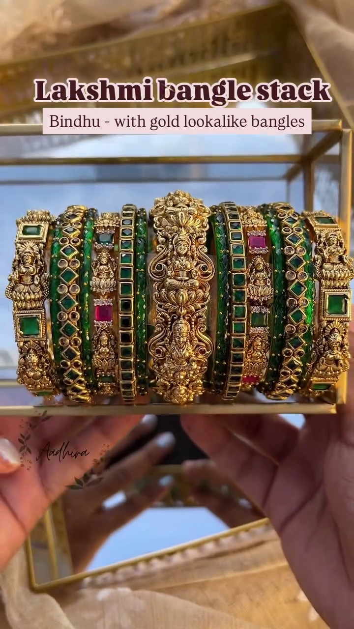 Gold Look Alike Traditional Lakshmi Bangles From 'Aadhira'
