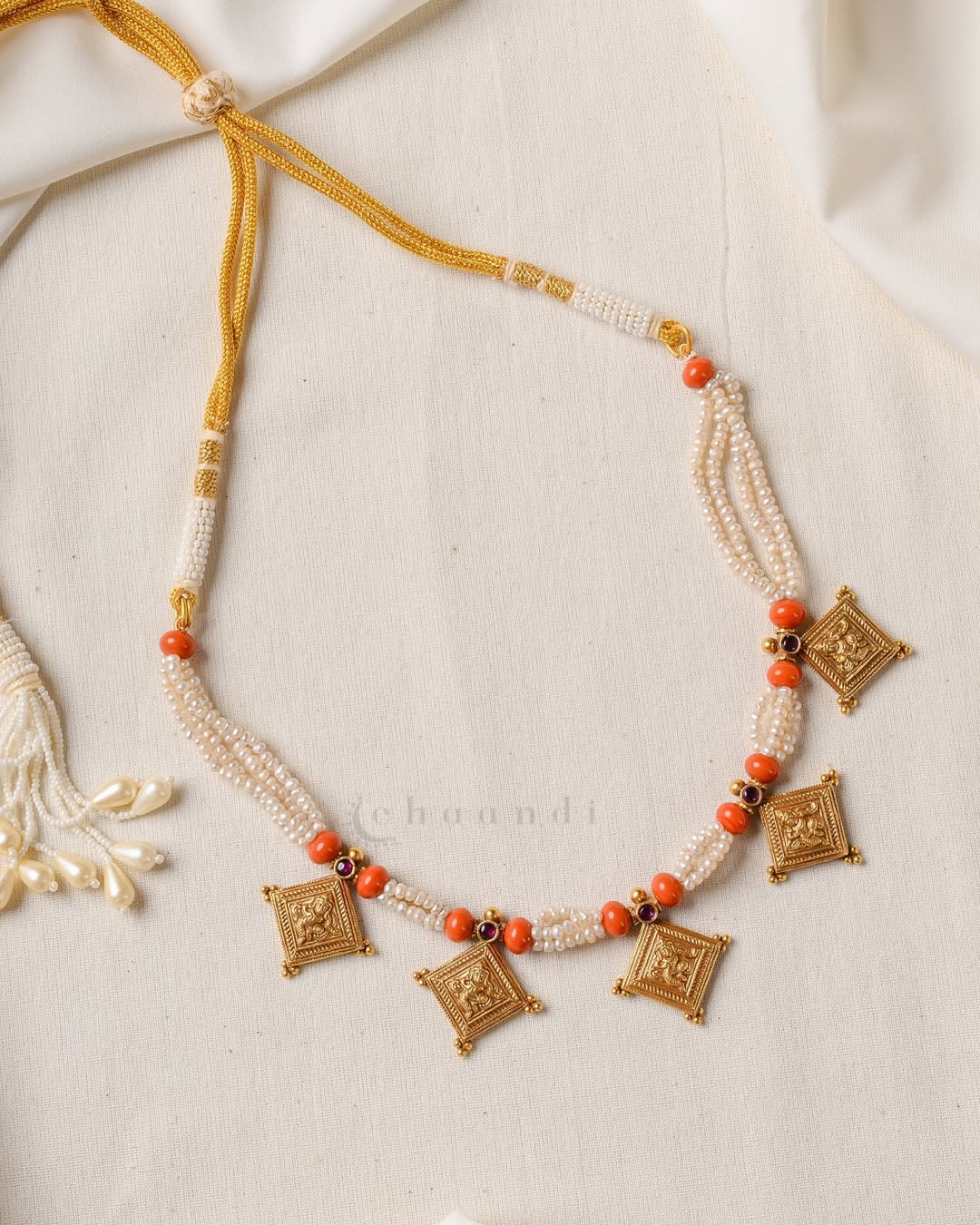 Gold Plated Pearl Necklace From 'Chaandi Shop'