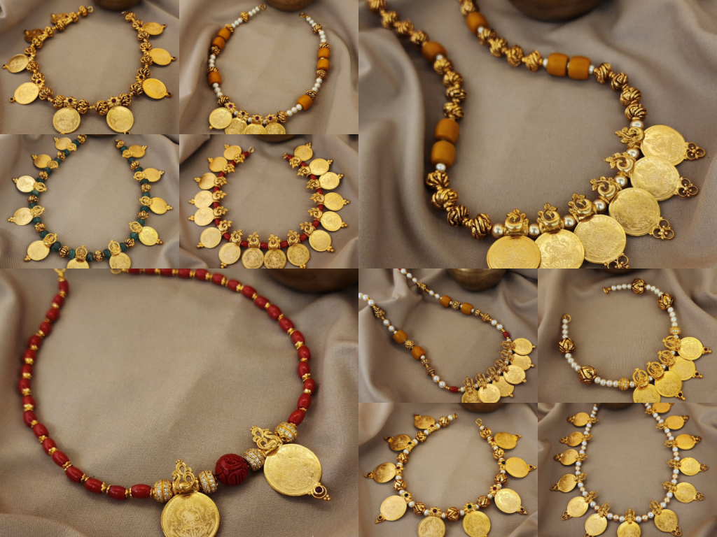 Gold Plated Silver Coin Necklace Collections From 'Nakoda Payals'