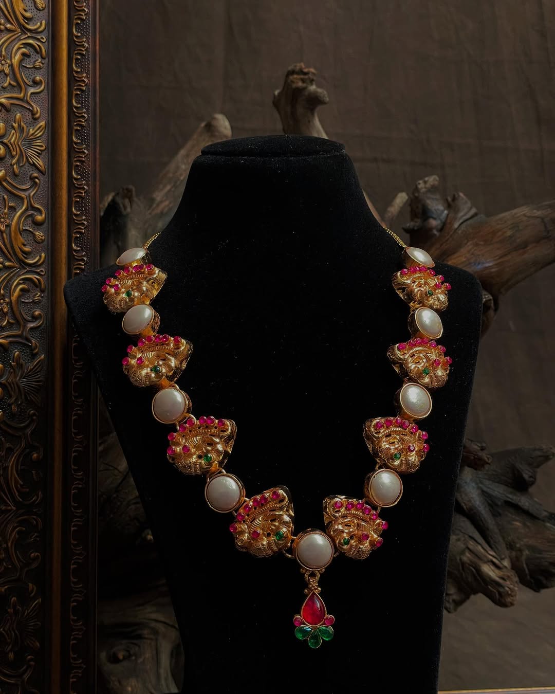 Gold Plated Silver Peacock Pearl Necklace From 'Queens Jewel Emporium'