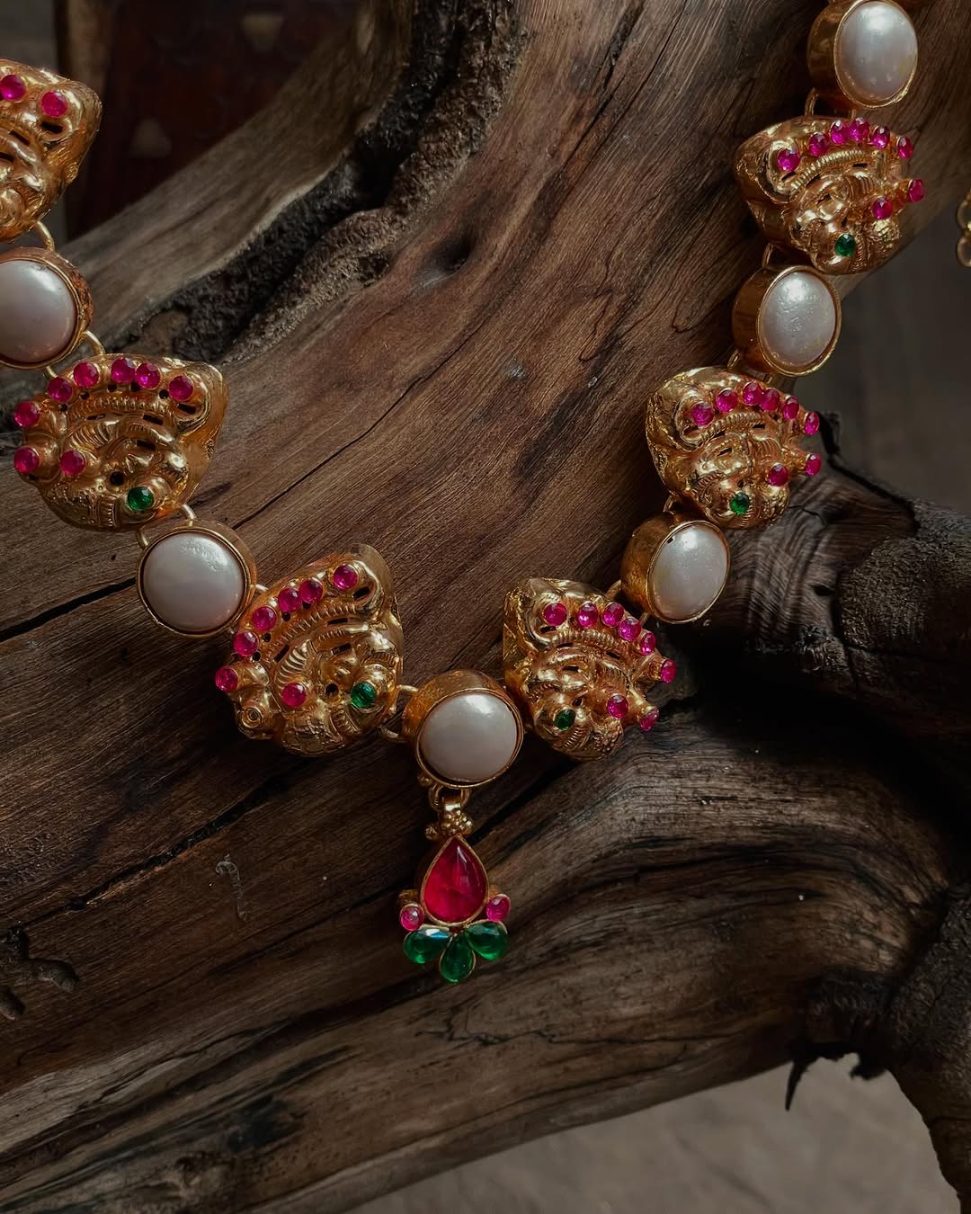 Gold Plated Silver Peacock Pearl Necklace From 'Queens Jewel Emporium'
