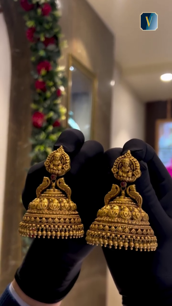 Gold Plated Temple Jhumkas From 'Verma Jewellers'