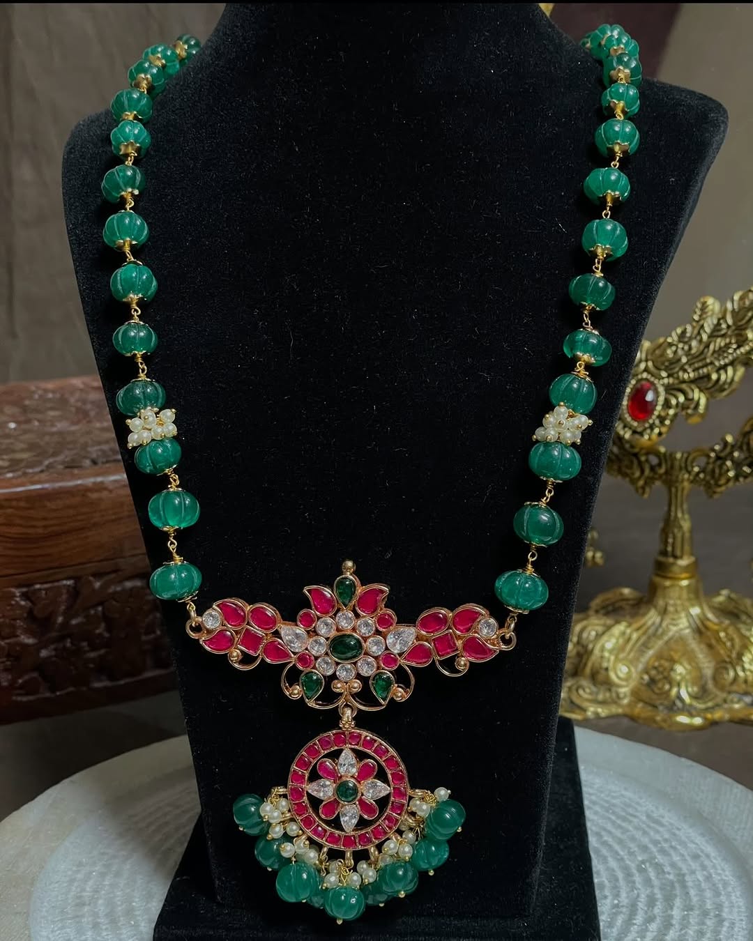 Green Beaded Kemp Stones Haram from 'Queens Jewel Emporium'